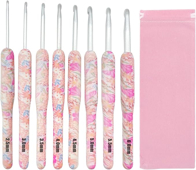 Crochet Hooks Sets for Beginners, 8Pcs Crochet Hooks Sets Plastic Grip