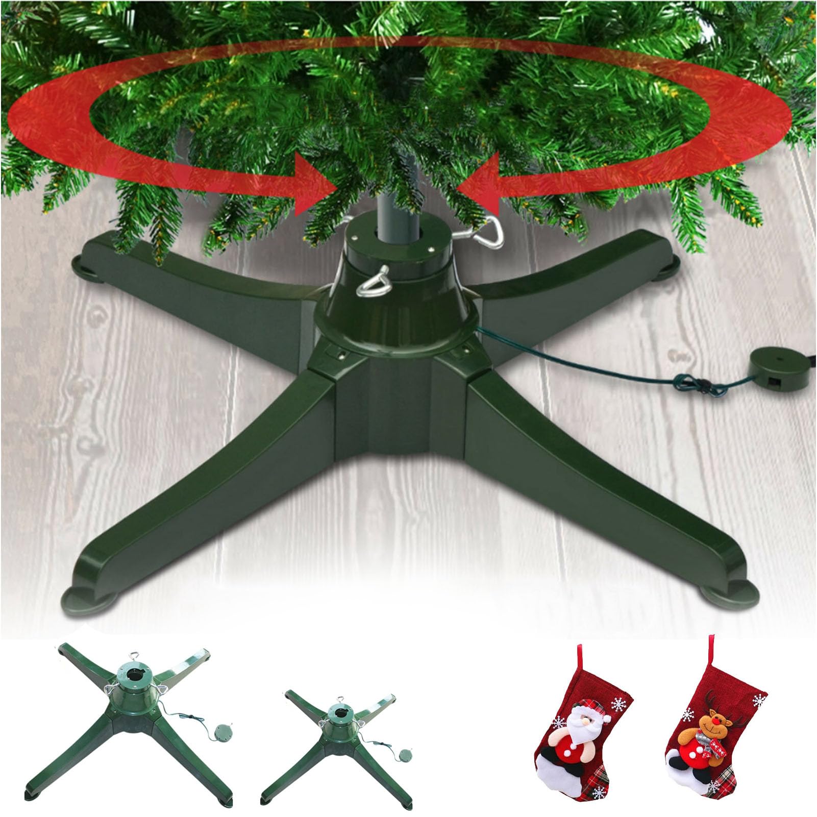 Christmas Decor Rotating Christmas Tree Stand With Speaker - UL ...