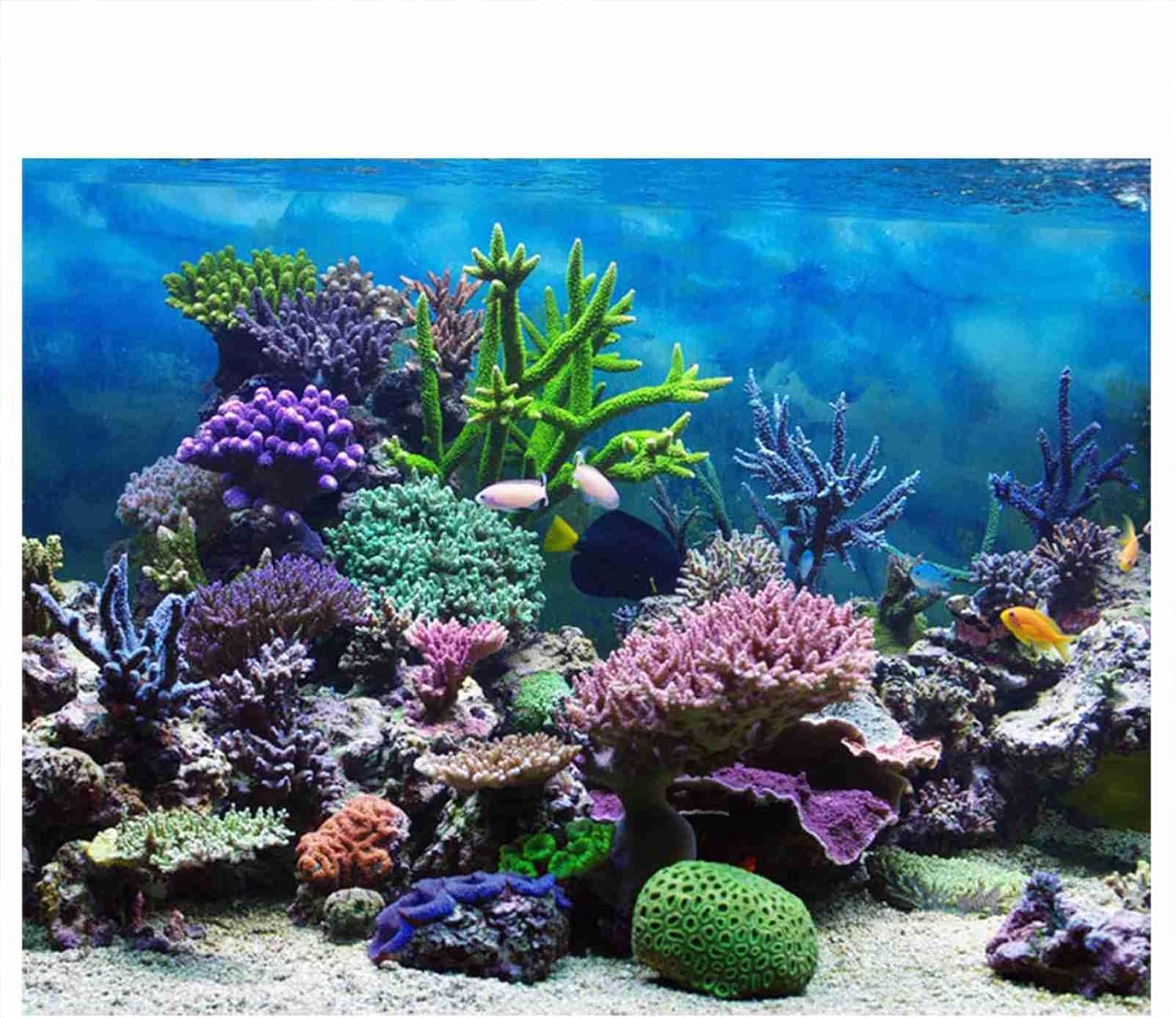 Aquarium Background, Bright Color Fish Tank Decoration Poster with Self Adhesive Design PVC Easy to Clean for Aquarium Background (Diydegg2af1xie8u-09)
