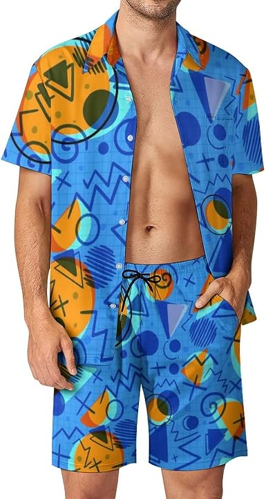 Men's Hawaiian Shirts Shorts 2 Piece 