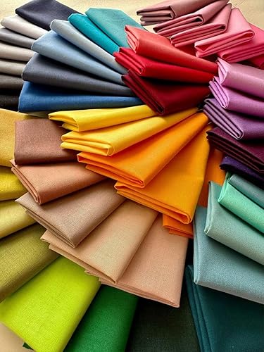 Miniatura 1 de Juego de 50 piezas de tela de algodón multicolor 100 % algodón de 8 x 8 pulgadas (8.1 in x 8.1 in) para coser acolchados, cuadros de tela