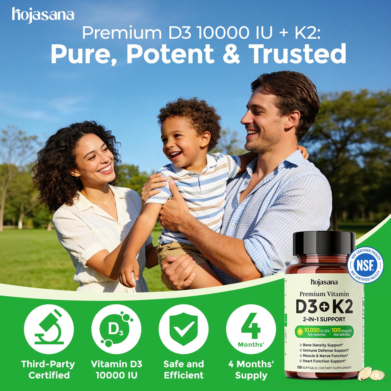 Vitamin D3 K2 10000IU 100mcg MK-7, 2-in-1 K2 D3 Vitamin Extra Strength — Amazon image 3