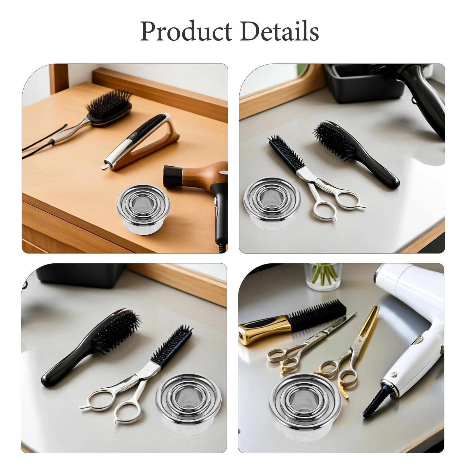 BESPORTBLE Soporte Organizador para Secador de Cabello de Acero Inoxidable Diseño Compacto y Forma de Tubo para Estación de Barbería o Salón
