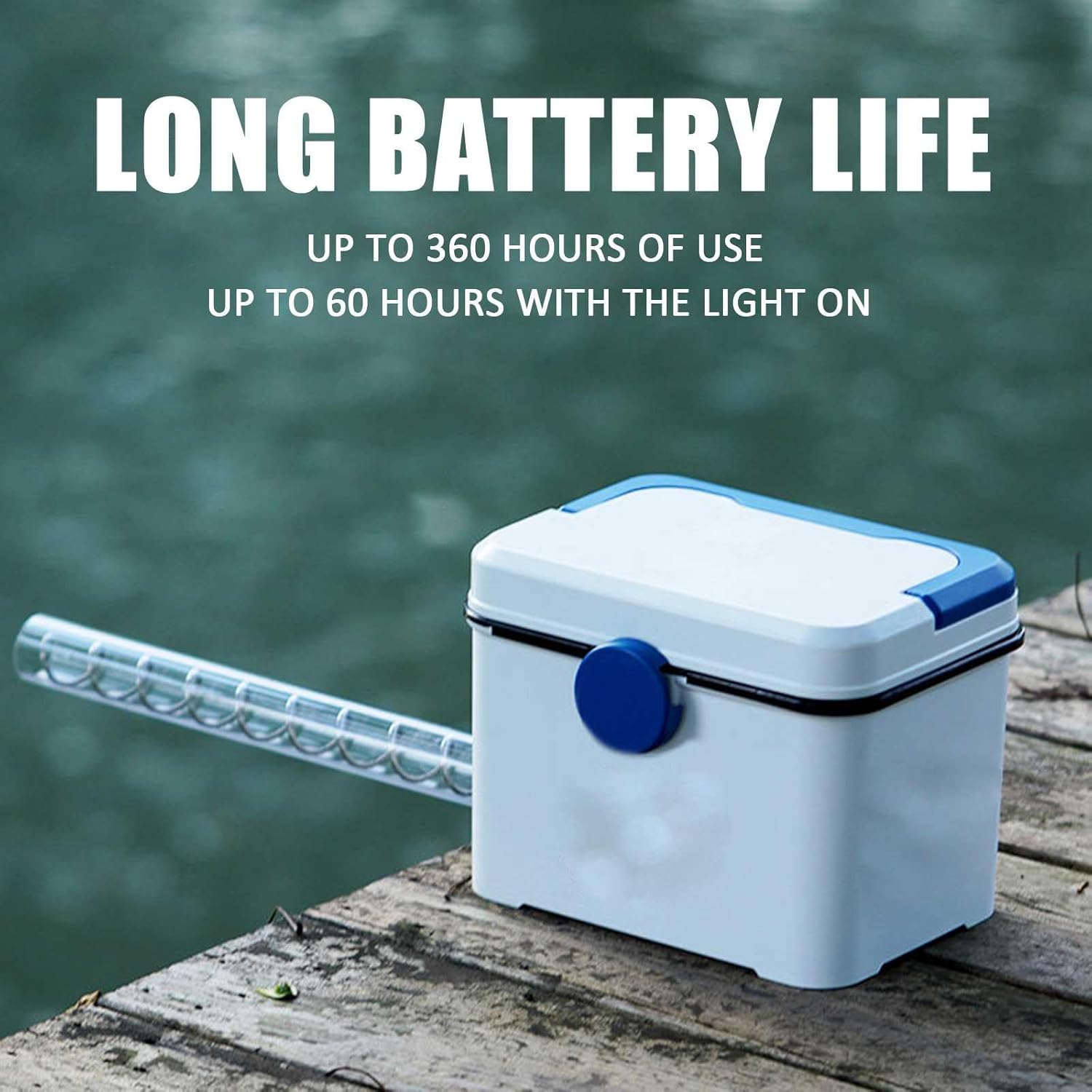 Portable Bait Containers for Fishing, Automatic Feeder for Sea Fishing, Large Capacity 1.5kg, LED Lights, Waterproof, Ideal for Fishing Enthusiasts