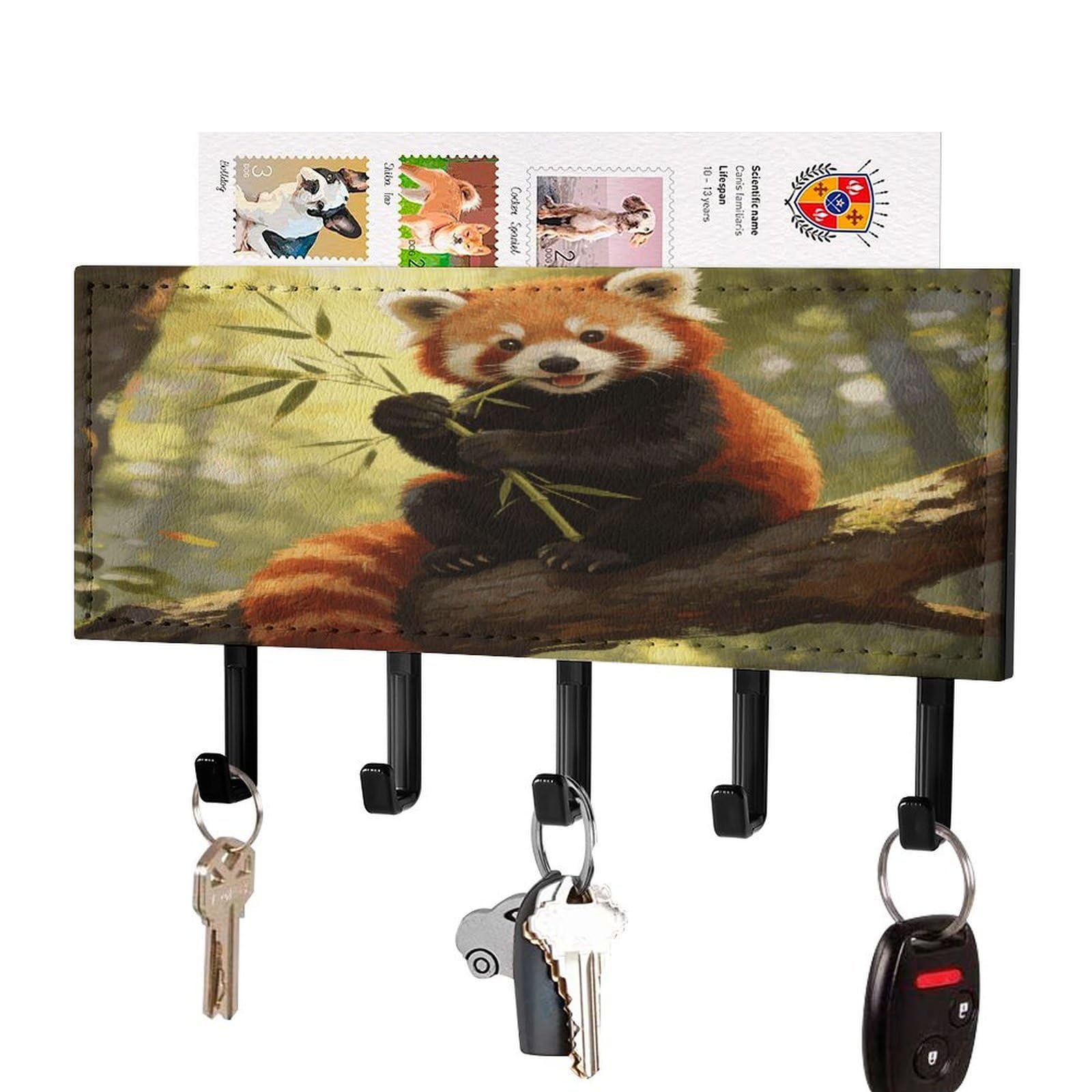 Soporte para llaves de pared con bandeja para correspondencia sin taladros