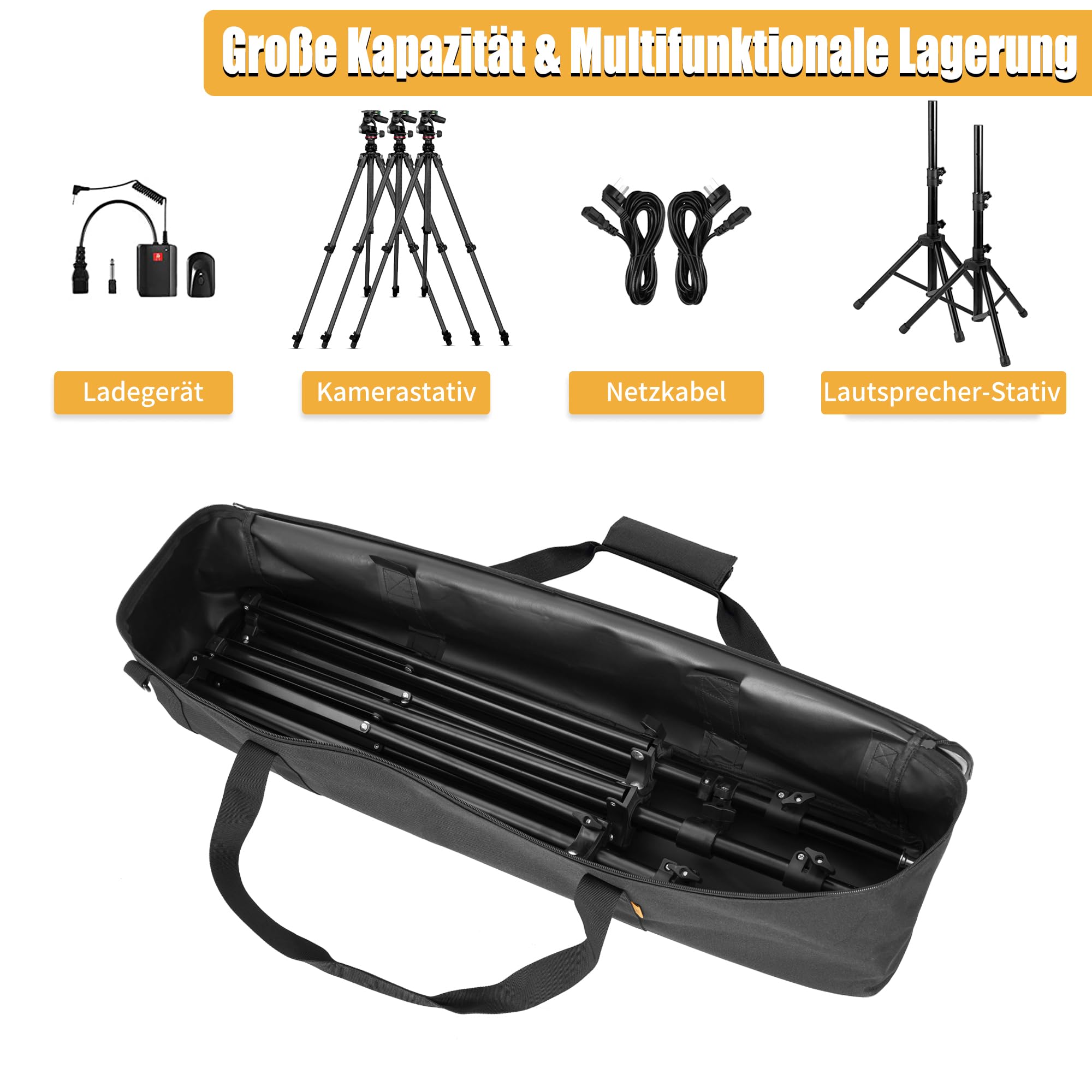 OUUTMEE stativtasche stativtragetasche, 80x20x20cm strapazierfähige Nylontasche mit Schulterriemen und Griffen, gepolsterte Tragetasche