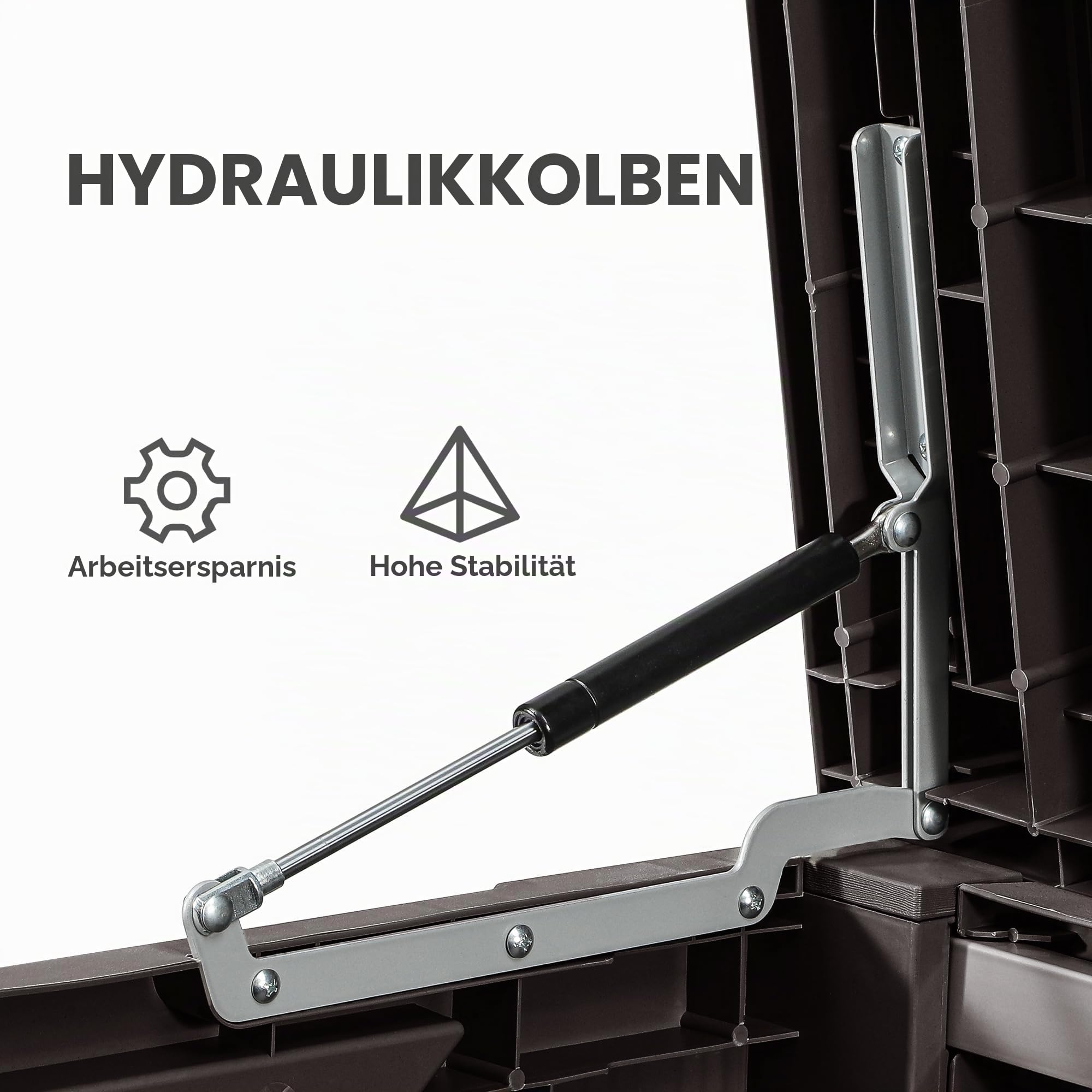 YITAHOME Gartenbox Wasserdicht, 450 Liter Groß Outdoor Garten Auflagenbox, Abschließbarem kissenbox Wetterfest Garten Aufbewahrungsbox mit Seitengriffen für Gartengeräten Poolzubehör, Braun