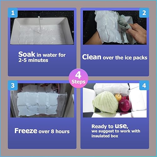 Miniatura 4 de Hojas de hielo reutilizables para enfriadores  Hojas de hielo flexibles para acampar  Bolsas de almuerzo para congeladores  Enfriador de tapete de