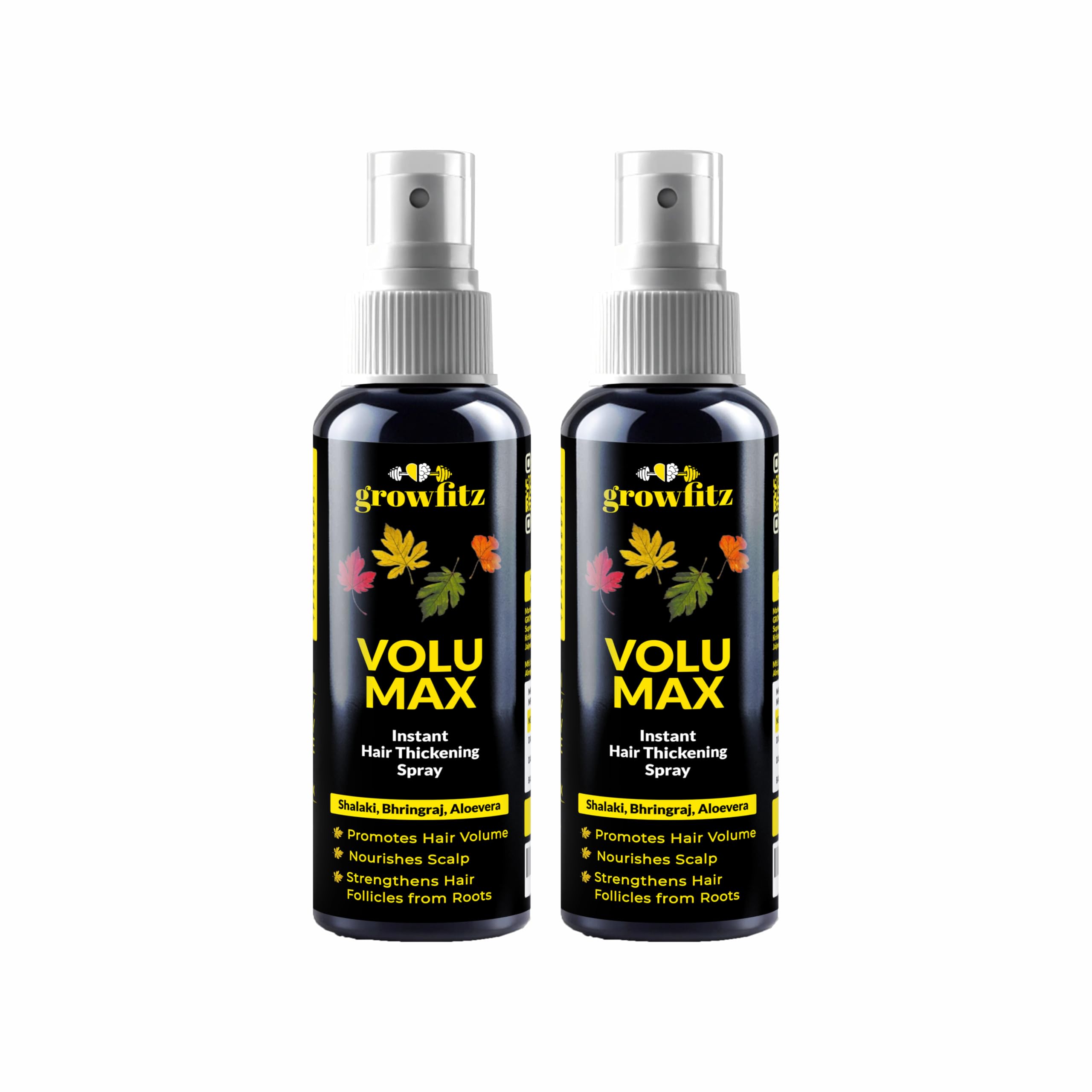 Growfitz Ayurvedic Hair Serum Spray 100 ml | Hair Protection Spray for Women & Men | 4% Anagain, 2% Baicapil, Biotin & Rice water | Shine, Smoothness & Hair Fall Protection (Pack of 2)