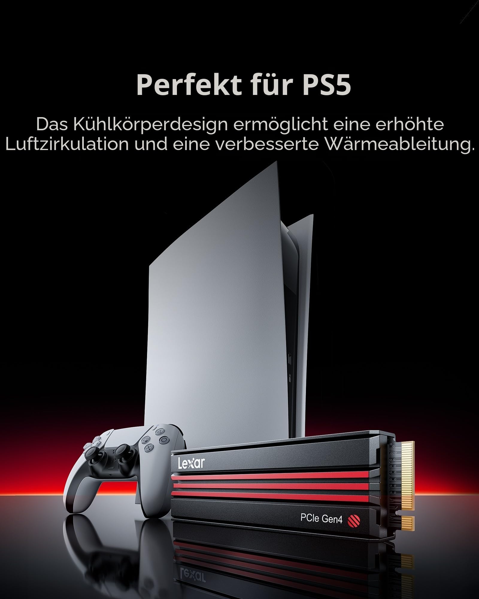 Lexar EQ790 2TB Interne SSD mit Kühlkörper, M.2 2280 PCIe Gen4x4 NVMe SSD, 7000 MB/s Lesen, für Intensive Workloads, PS5 & PC Gaming, Leistungsstarkes internes Solid State Laufwerk