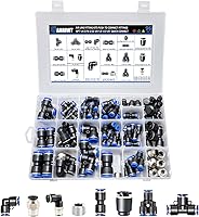 ANRIWT 96Pcs Quick Connect Air Hose Fittings Kit - NPT 1/4" to 5/8" Push-to-Connect Pneumatic Connectors for Automotive & Workshops