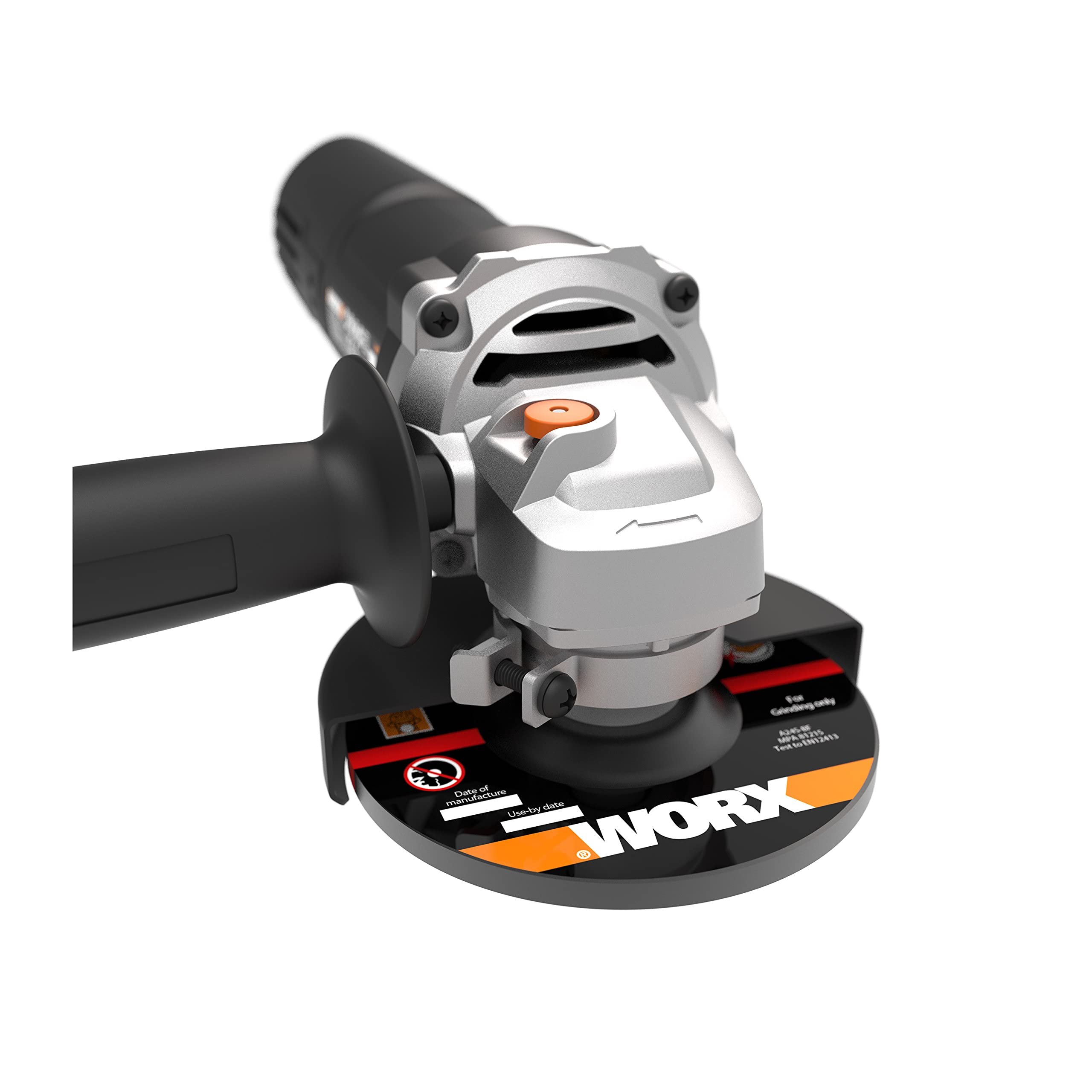WORX WX718 Winkelschleifer 900W, Scheibendurchmesser 125mm | Leerlaufdrehzahl 12000/m, mit verstellbarem Griff & vibrationsfreiem Zusatzhandgriff zum Schleifen & Schneiden