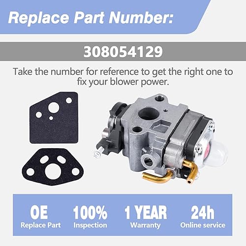 Miniatura 3 de Kits de carburador para soplador de mochila Ryobi RY38BP de 38 cc sustituye a 308054129