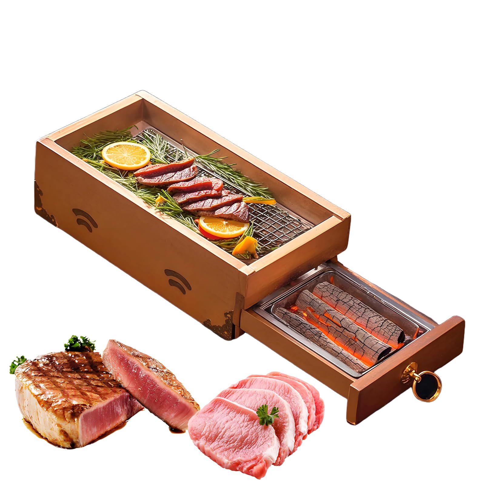 BBQ Grill Smoker Box per barbecue a gas e carbonella, perfetto per affumicare carne e bistecche, ideale per ristoranti e amanti del barbecue