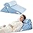 Bedluxe 3Pcs Orthopedic Bed Wedge Pillow Set, Foam Wedge Pillow Post Surgery for Back, Leg and Knee Support, Adjustable 9&12 Inch Folding Triangle Pillow for Sleeping, Acid Reflux, Snoring, Light Blue