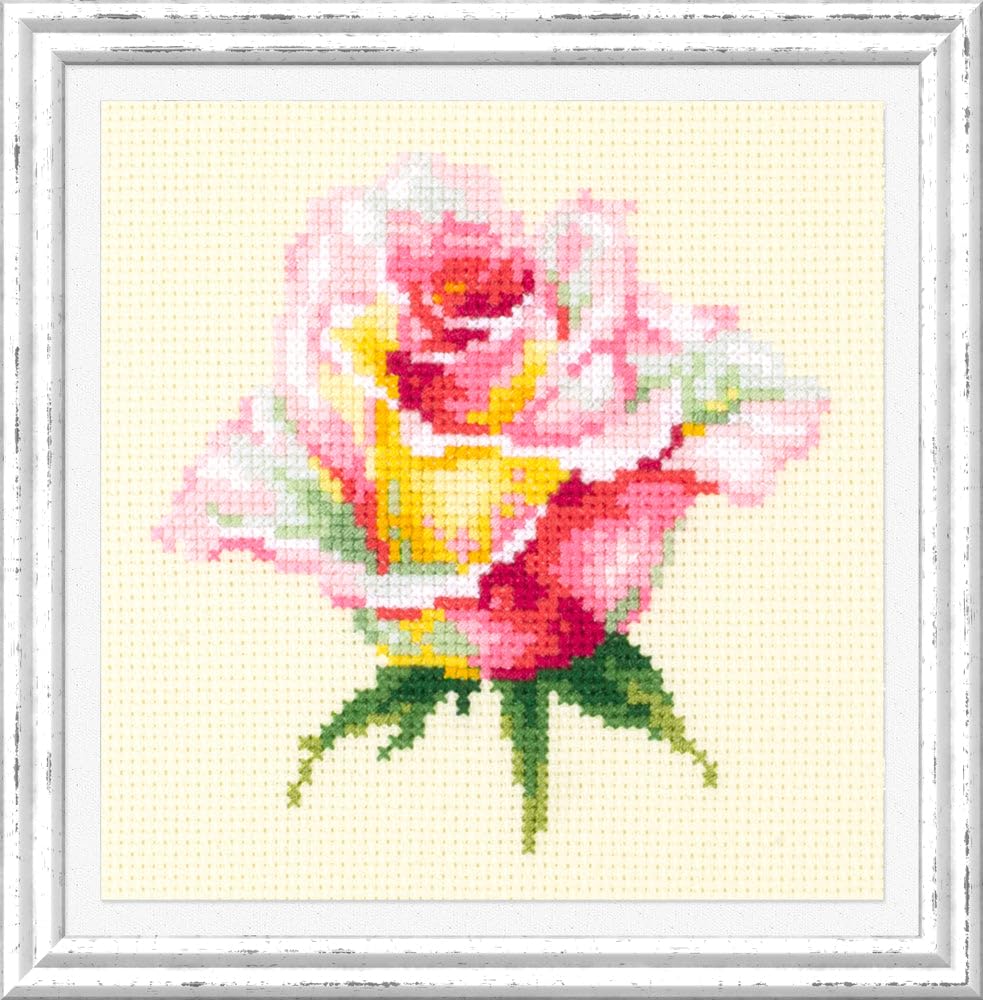 Wizardi Counted Cross-Stitch Kit Blooming Rose 150-004 Magic Needle
