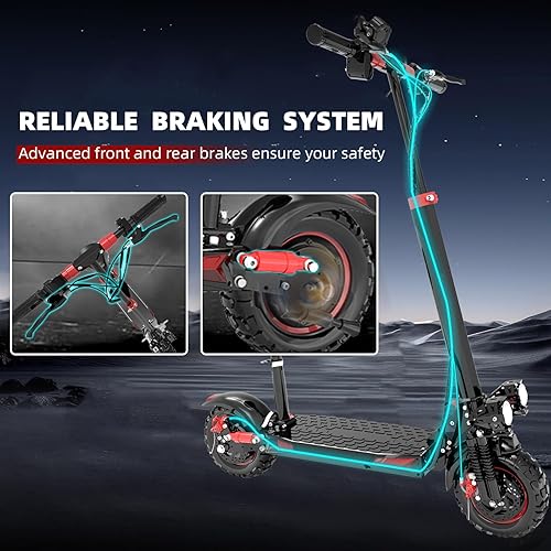 Miniatura 8 de Electric Scooter for Adults, 1200W Off Road Motor Fast E Scooter, Up to 34 MPH Top Speed & 40 Miles Long Range, 11" Off-Road Tires, 330lbs MAX Load,