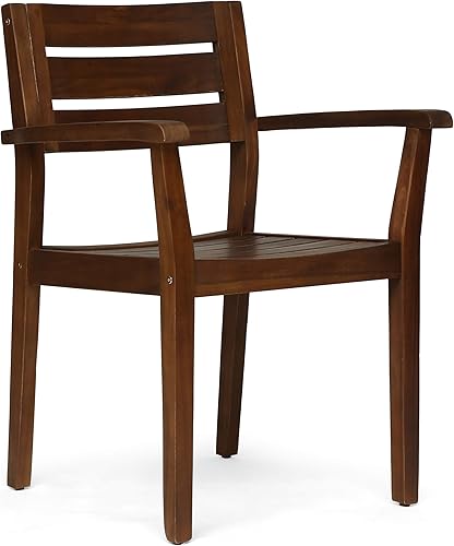 Miniatura 4 de Great Deal Furniture 306901 Sillas de comedor para patio, color marrón oscuro