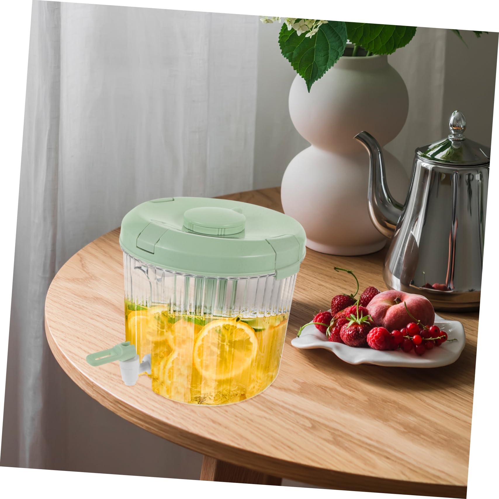 Dispenser Bevande con Rubinetto, Caraffa Rotonda in PP