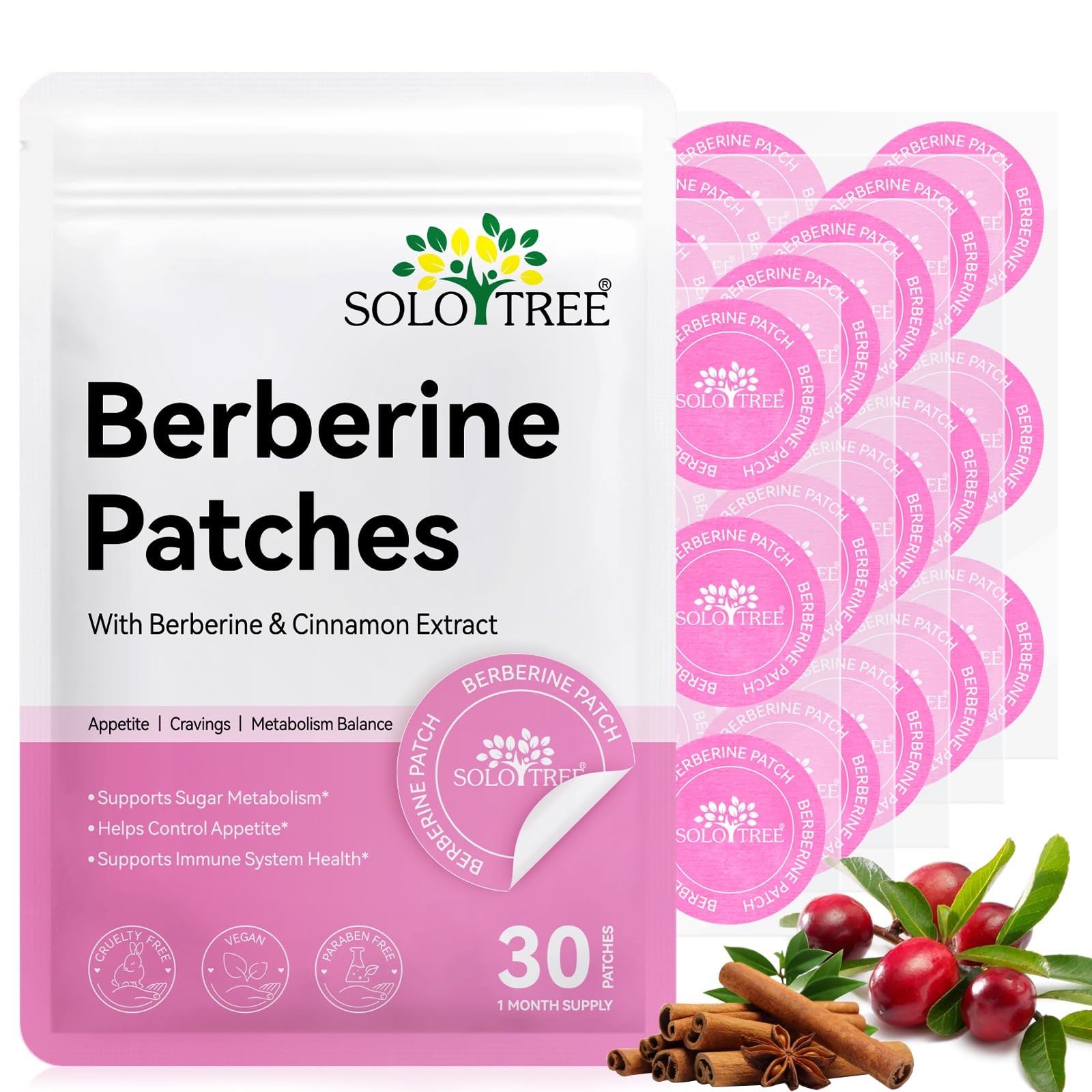Premium Berberine Patch | 30 Patches | Natural Plant-Based Formula