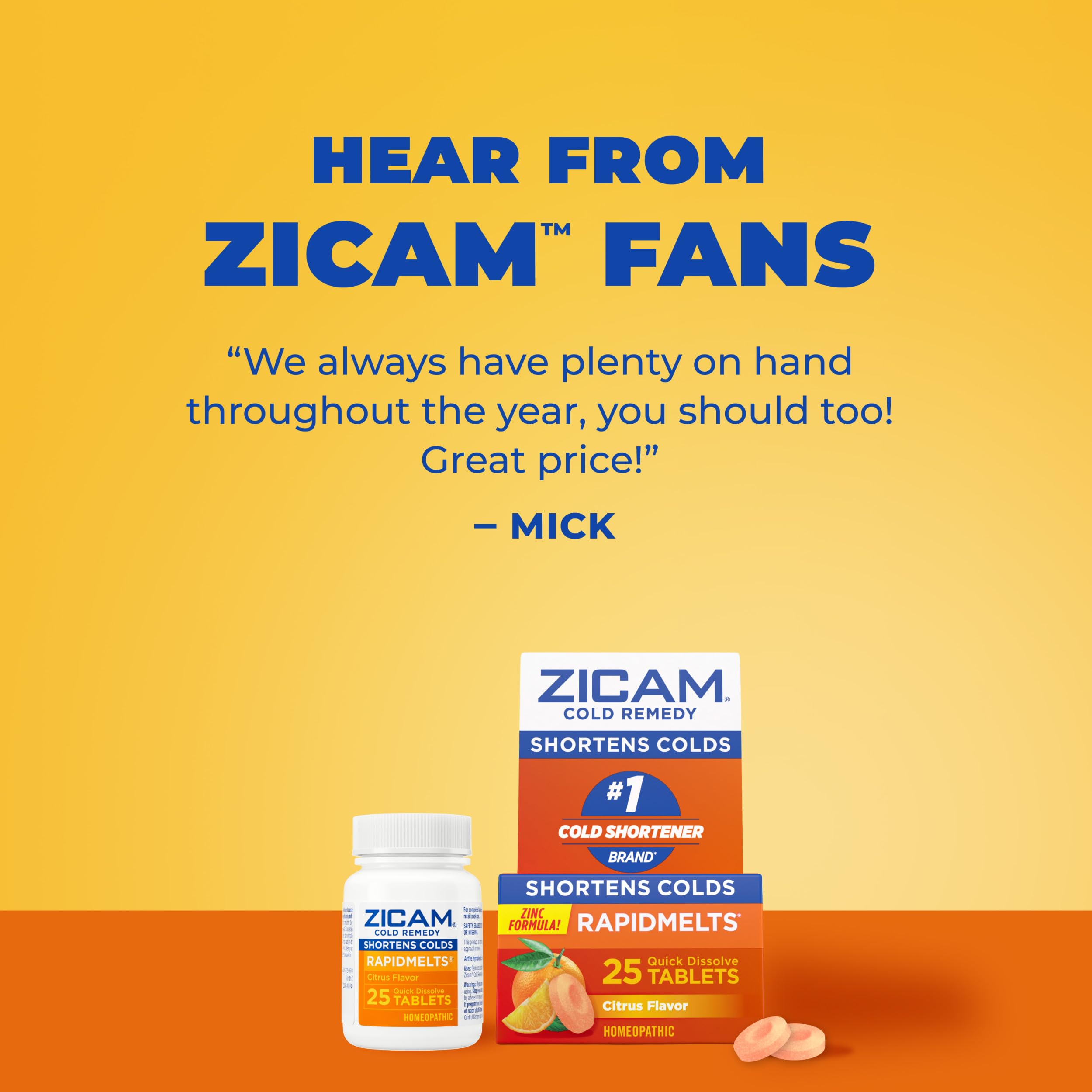 Zicam Cold Remedy RapidMelts, Citrus Flavor, 25 Count — Amazon image 8