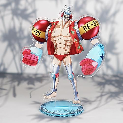 Mulrcks Anime Acrylic Stand Figure,Japanese Anime Figure Humanoid Decorations Desk Decor Standing Gifts (Franky Stand Figure)