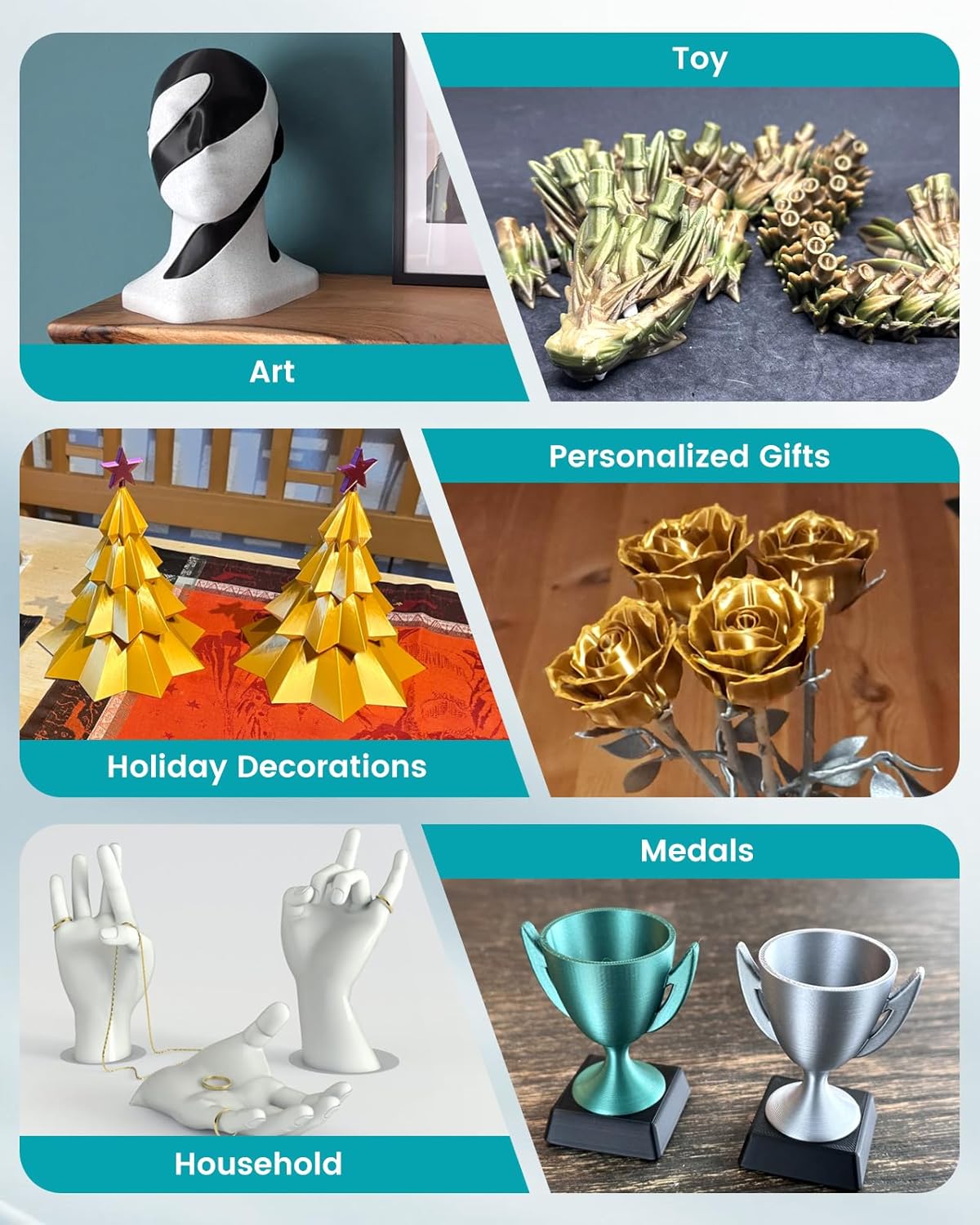 SUNLU Silk PLA+ Filament 1.75mm, Chrome Like Gloss Finish, Smooth Silk Texture, Upgraded Formula for Stable Printing, 1kg(2.2lbs) PLA Plus 3D Printer Filament, Silver - Image 8