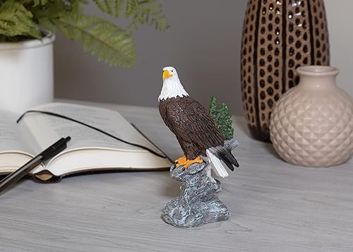 Miniatura 5 de Dicksons Eagle On Stone - Figura decorativa de mesa de piedra de resina, color marrón natural, 6 pulgadas