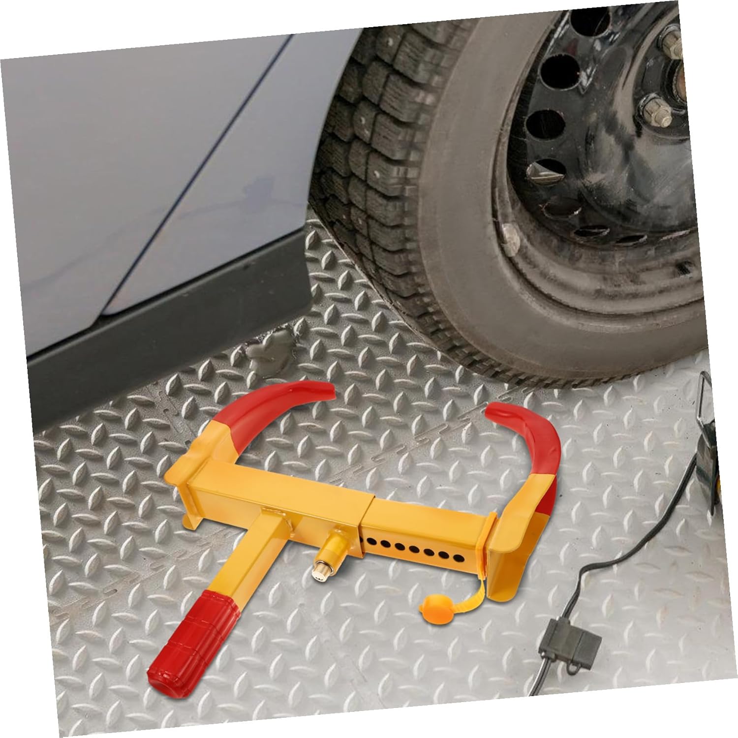 Heavy-Duty Wheel Lock Clamp for Cars Trailers Motorcycles Anti-Theft Vehicle Security Lock Portable and Easy to Store