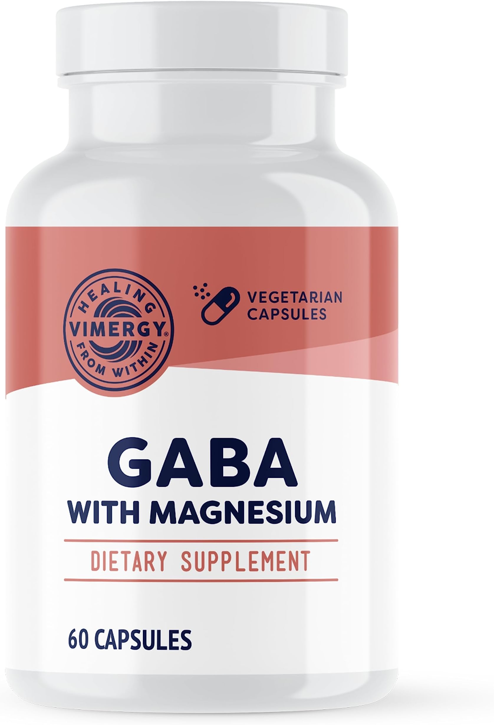 GABA with Magnesium – Supports Nervous System Function – Promotes Relaxation – Kosher, Vegan & Gluten-Free – 60 Capsules