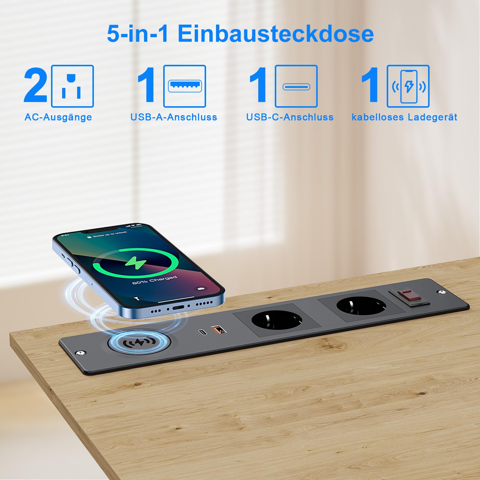 Gniazdko stołowe z USB A+C