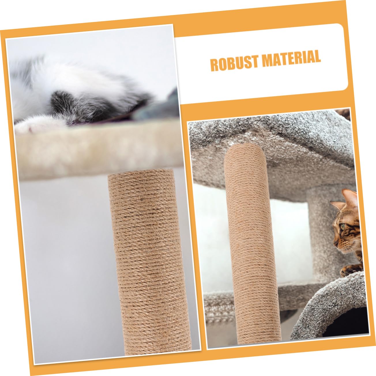 SUPVOX Griffoir pour Chat en Sisal De Remplacement Poteau à Griffer Vertical 30 Cm Matériau Abs Robuste pour Arbre à Chat DIY Adapté D'intérieur