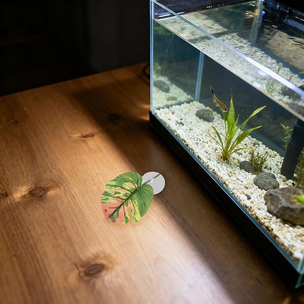 Plataformas de Descanso para Reptiles y Tortugas 6 Piezas de Hojas Artificiales con Ventosas, Decoración Realista para Terrarios, Accesorios para Acuarios de Tortugas, - 5