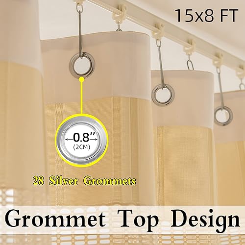 Miniatura 8 de YGHYYF Cortinas divisoras de habitación médica extra anchas con ojales, cortina ignífuga de hospital de 15 x 8 pies para clínica de laboratorio de