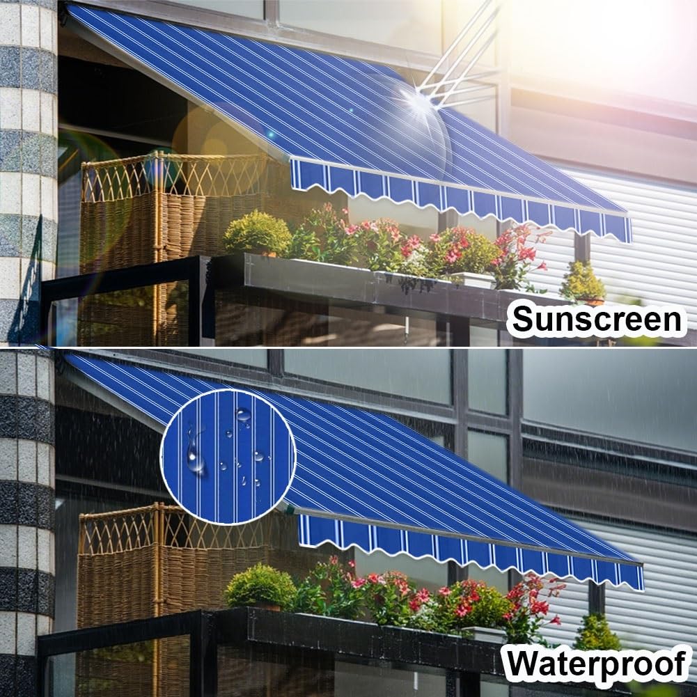 Markiza premium na patio – zapasowa tkanina od 2 m do 4,9 m, do ogrodu, na balkon, odporna na warunki atmosferyczne, czerwona tkanina (4,5 x 1,5 m)