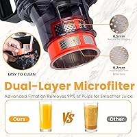 Vista 6 de Cold Press Juicer, 5.5inch Wide Feed Chute Juicer Machine, Slow Masticating Juicer for Whole Vegetables & Fruits, Gray