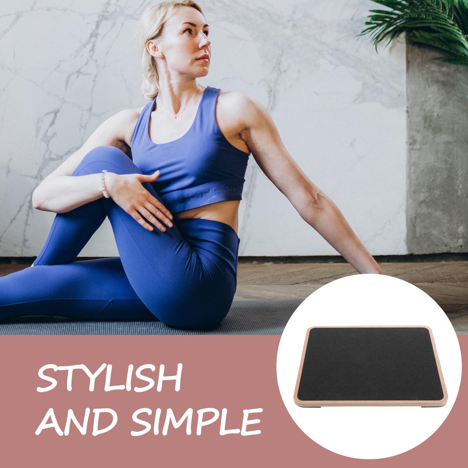 TOYANDONA Tavola di Equilibrio in Legno Quadrata Nera per Adulti, Allenamento Coordinazione e Fitness Stabilità Superiore, per Esercizi di Yoga e Training