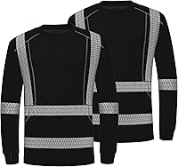 Vista 13 de ProtectX Camisetas de seguridad reflectantes de manga larga resistentes para hombre, de alta visibilidad para construcción, clase 2-3 tipo R