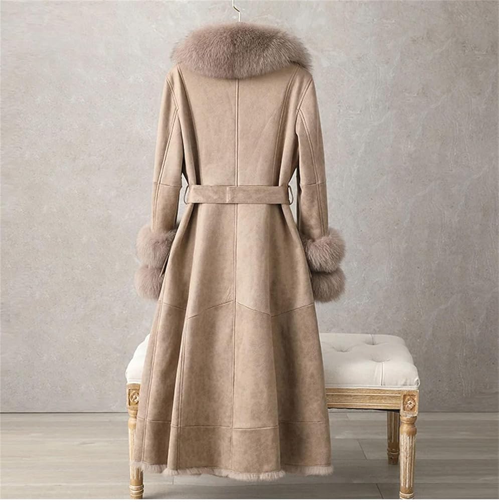Women Mid-Length Fur Women Over The Knee Coat With Faux Fur