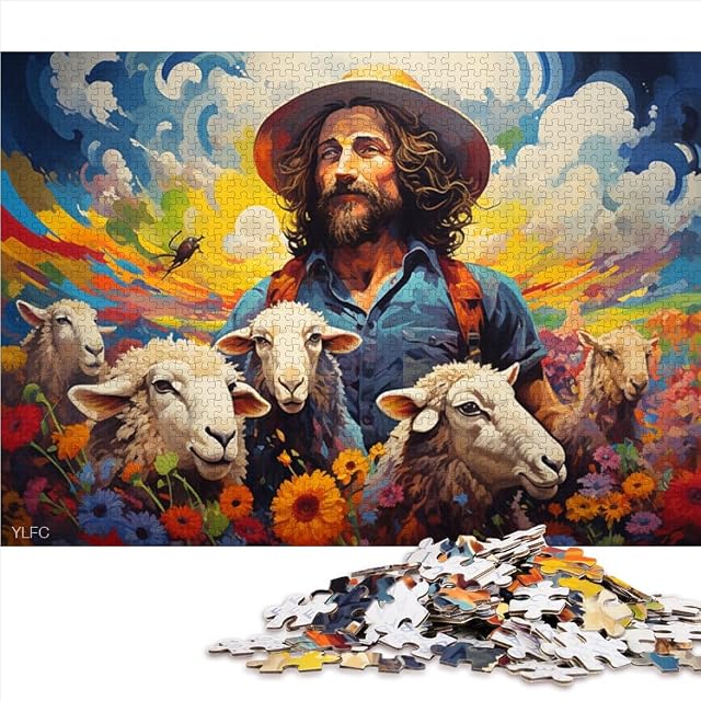 Foto 3 de 7 de Puzzle regalo anciano 1000 piezas rompecabezas para adultos, 14.96 x 20.47 pulgadas
