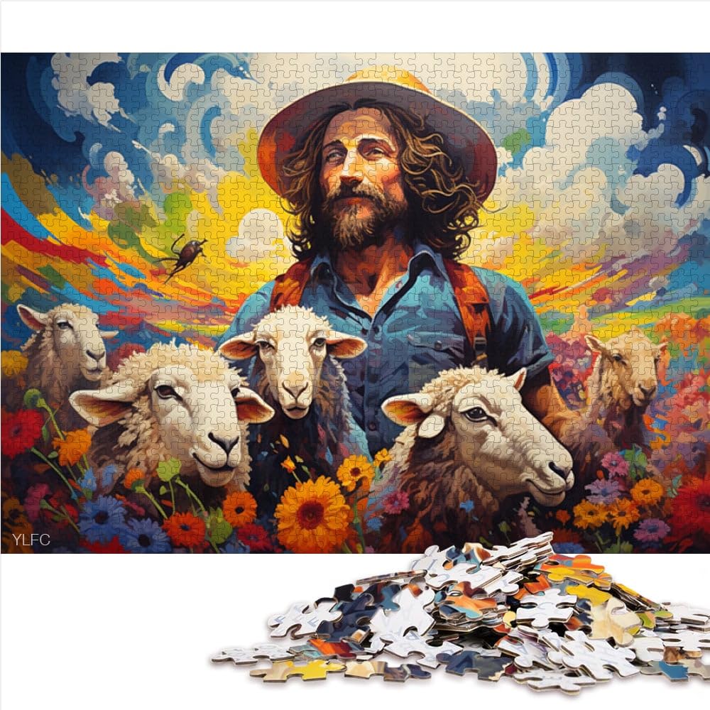 Puzzle Regalo Vecchio Uomo 2000 Pezzi Puzzle per Adulti 27.56 pollici x39.37 pollici Puzzle a Carte Grigie per Adulti e Bambini da 14 Anni e Più Regali di Gioco stimolanti
