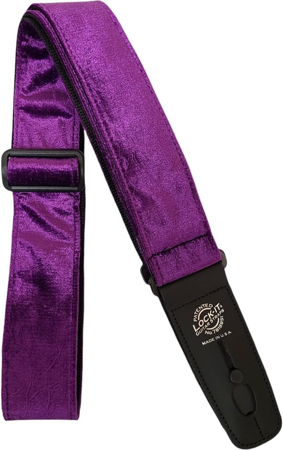 Lock It LIS021CV2PRP Professional 2" Crushed Velvet Strap with Locking Ends, Purple