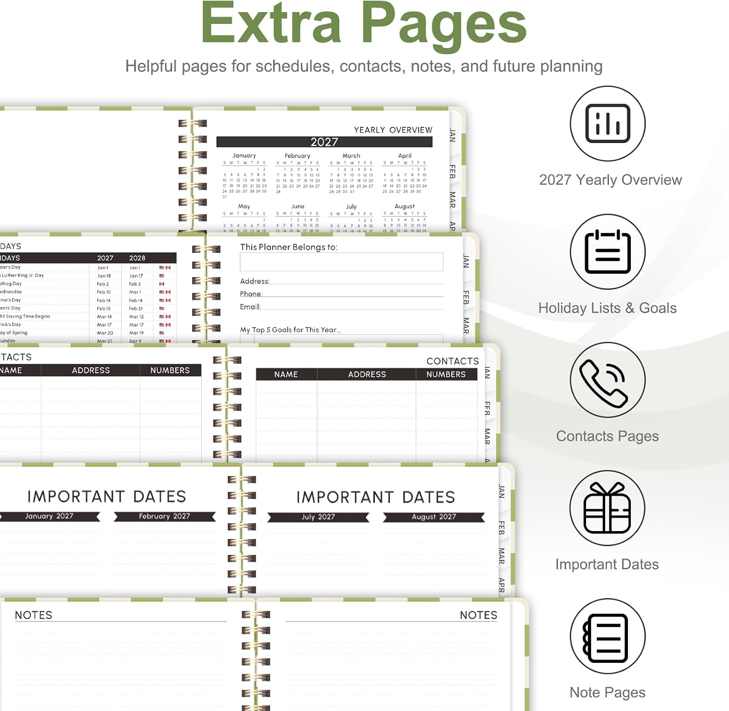 2027 Planner, Weekly and Monthly Calendar Planner Book, A5(6.3'' x 8.5'') image 5