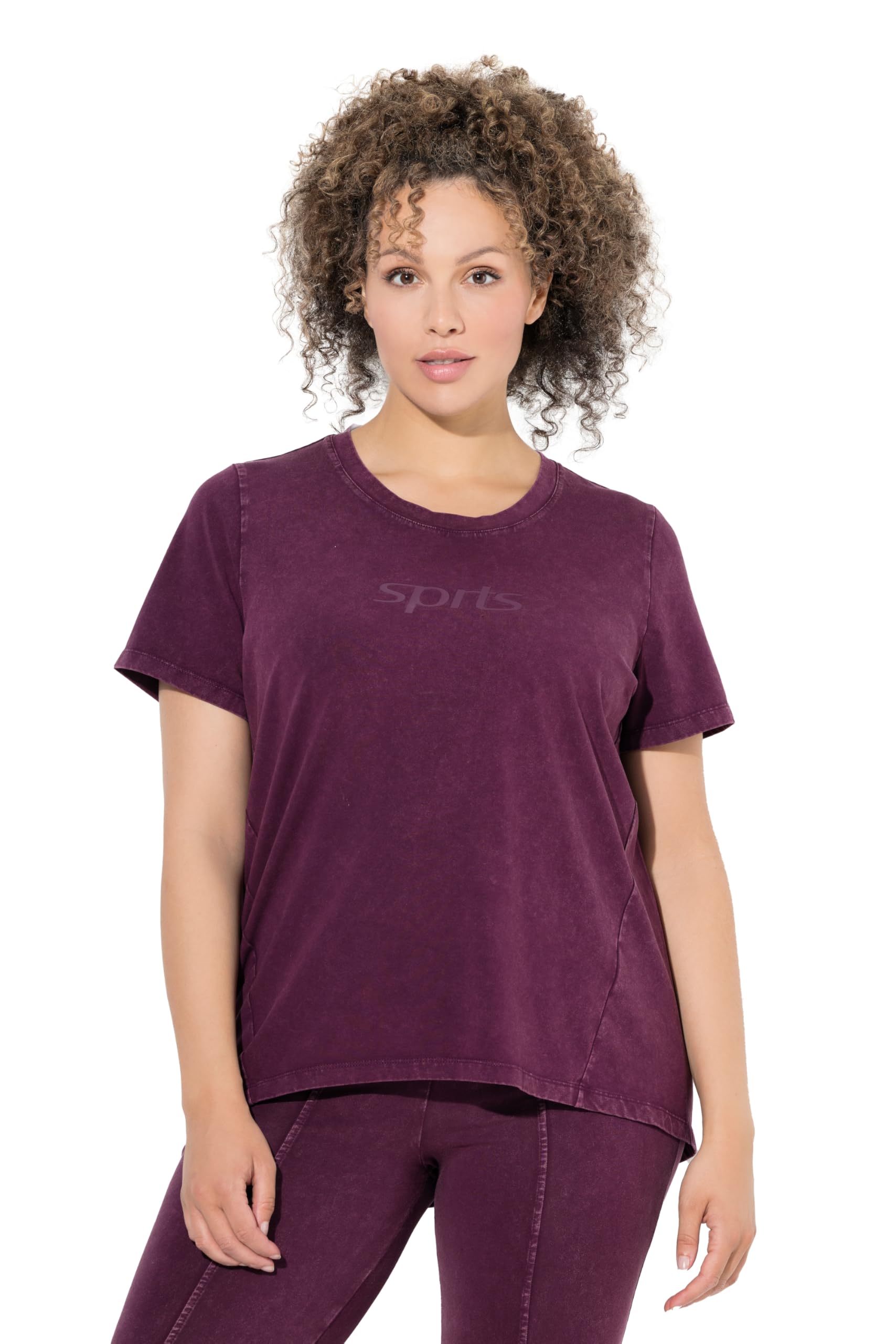 Ulla Popken Damen große Größen Übergrößen Plus Size T-Shirt, Vintage-Look, Classic, Rundhals, Halbarm 845107