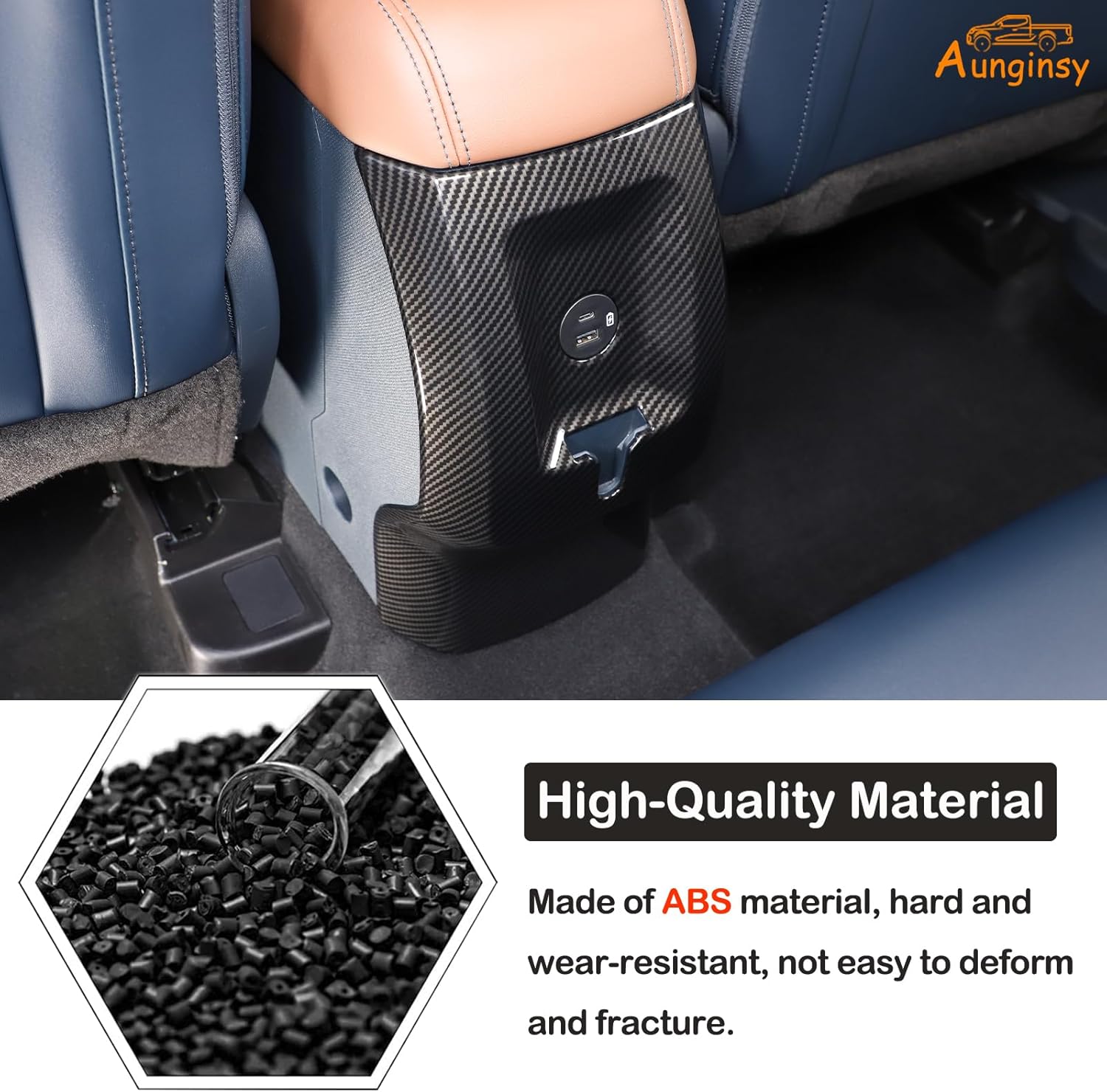 Car Rear Air Conditioning Vent Outlet Cover Compatible with Ford Maverick 2022+ Rear Central Armrest Air Conditioning Vent Decor Frame Rear Air Vent Cover Protective Panel Trim Interior Accessories