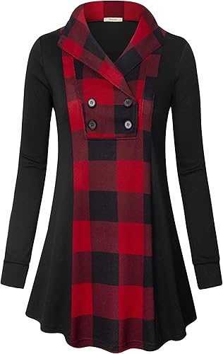 Miniatura 2 de Bebonnie Sudaderas casuales de manga larga con cuello en V para mujer con botones