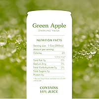 Vista 2 de Sovány Agua con gas, manzana verde, bebidas de agua Seltzer, USDA Organic, hechas con fruta real, sin OMG, veganas, sin azúcar añadida, bajas