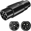 Type 2 to Type 1 EV Charging Adapter, 32A IEC62196 to SAE J1772 Car Charger Cable Adapter, Type 2 Cable Converter for Conversion,Electric Vehicle Charger Converter