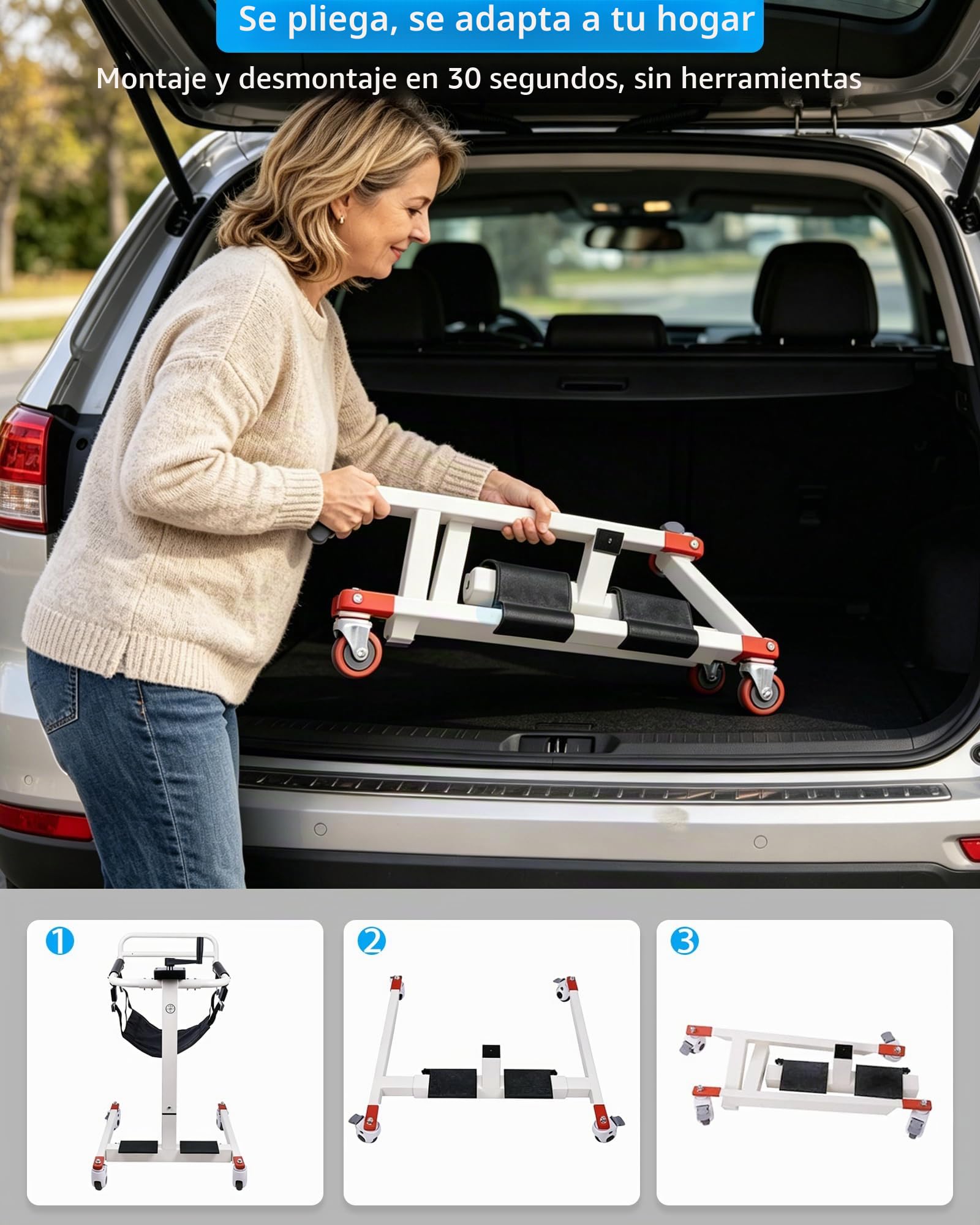 Silla de ruedas elevadora para pacientes, elevador de pacientes para el hogar, silla de ruedas elevadora para pacientes para el coche, ligera mesita de noche, baño, silla de ruedas, silla de ducha