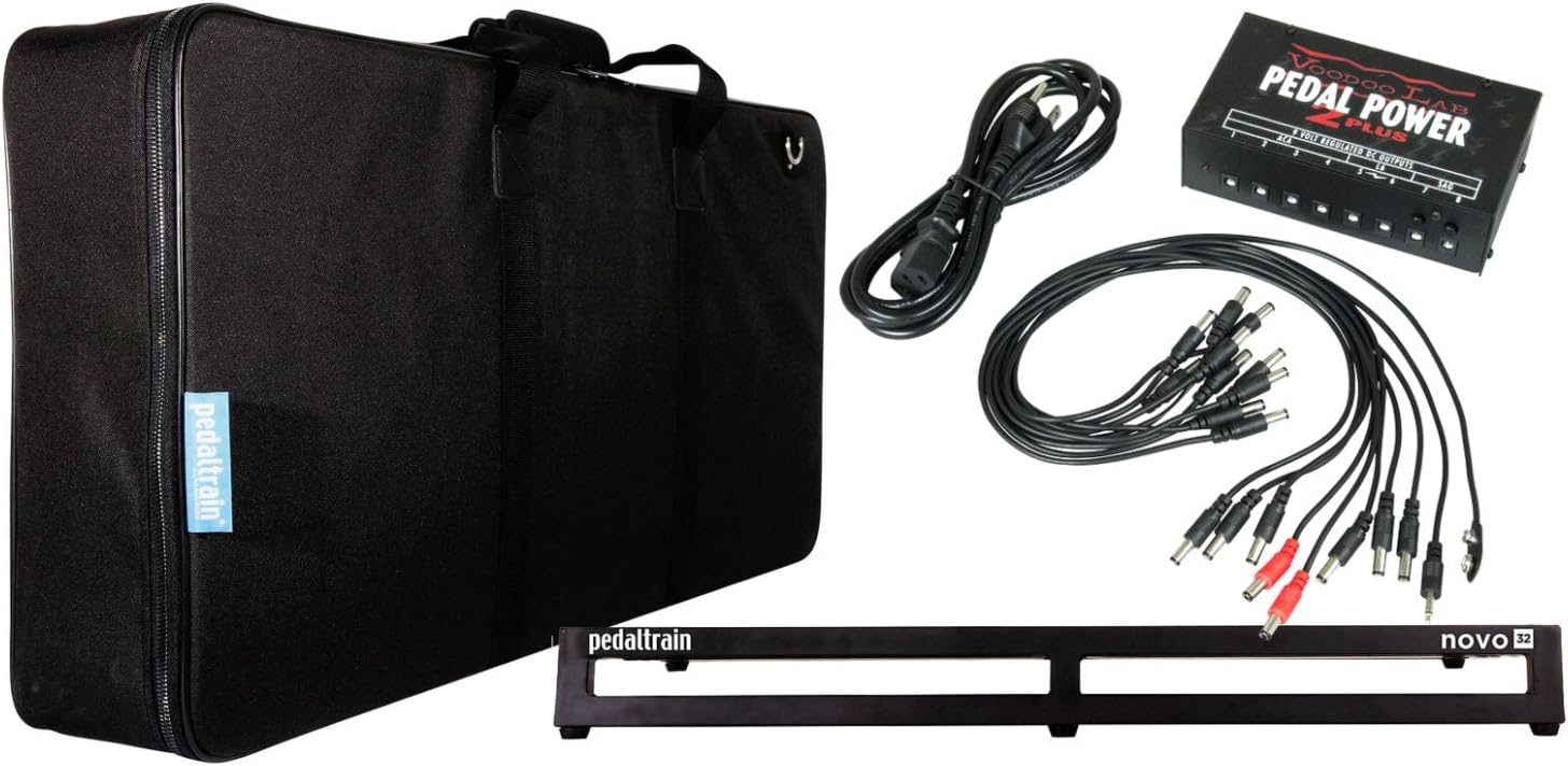 Pedaltrain NOVO 32 5-RAIL 32" x 14.5" PEDALBOARD w/Soft Case and Voodoo Lab Peda